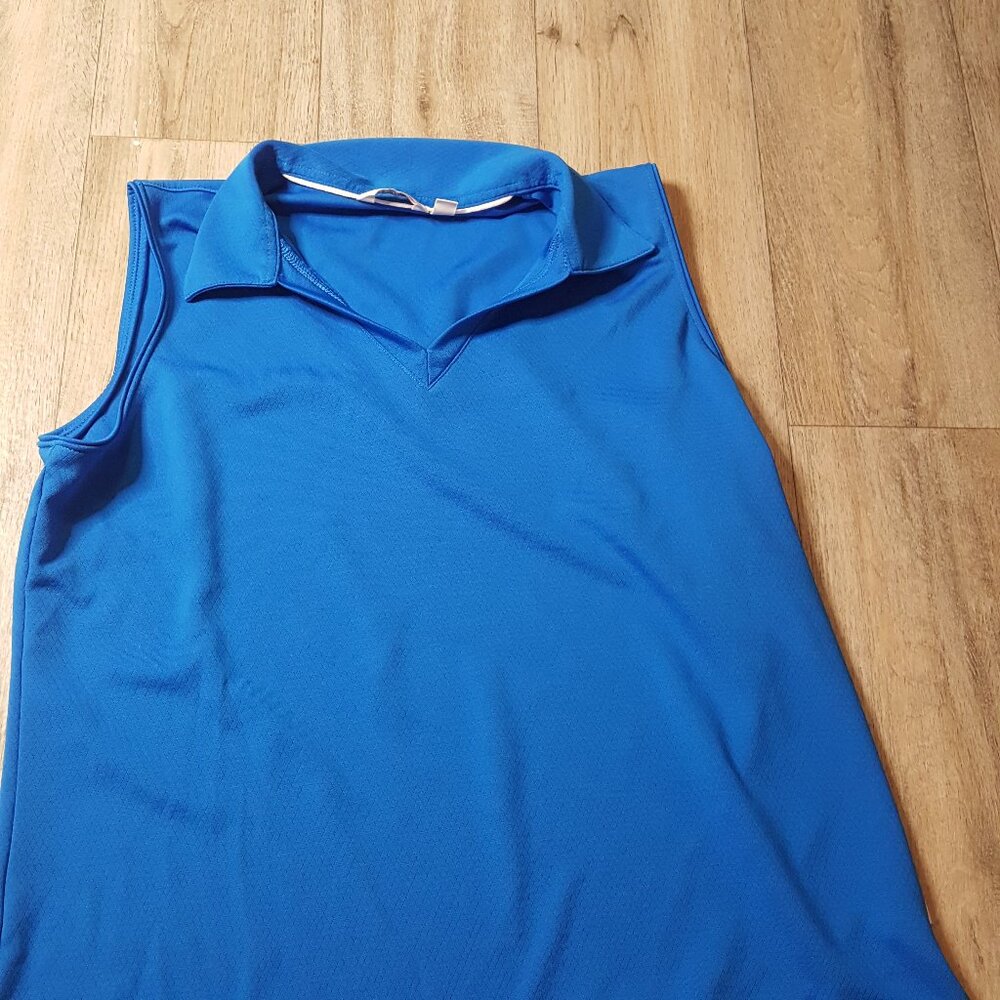 Blue Sleeveless Polo